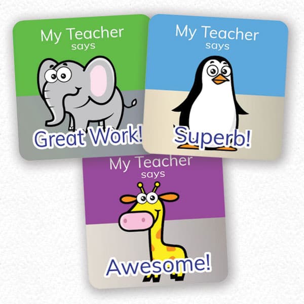 Zoo Theme Square Stickers