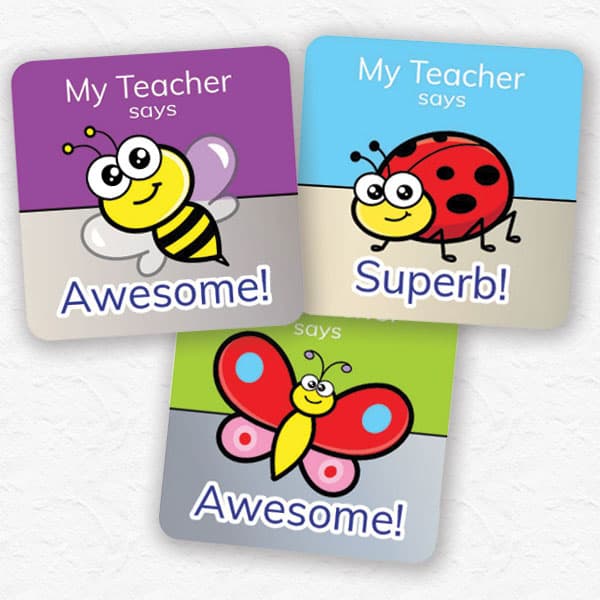 Insect Theme Square Stickers
